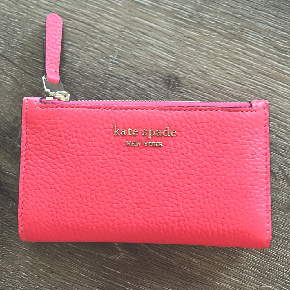 Kate Spade Pebble Grain Leather Wallet in Perfect Spring Pink